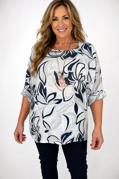 Pure Cotton Pesali Necklace Top - White