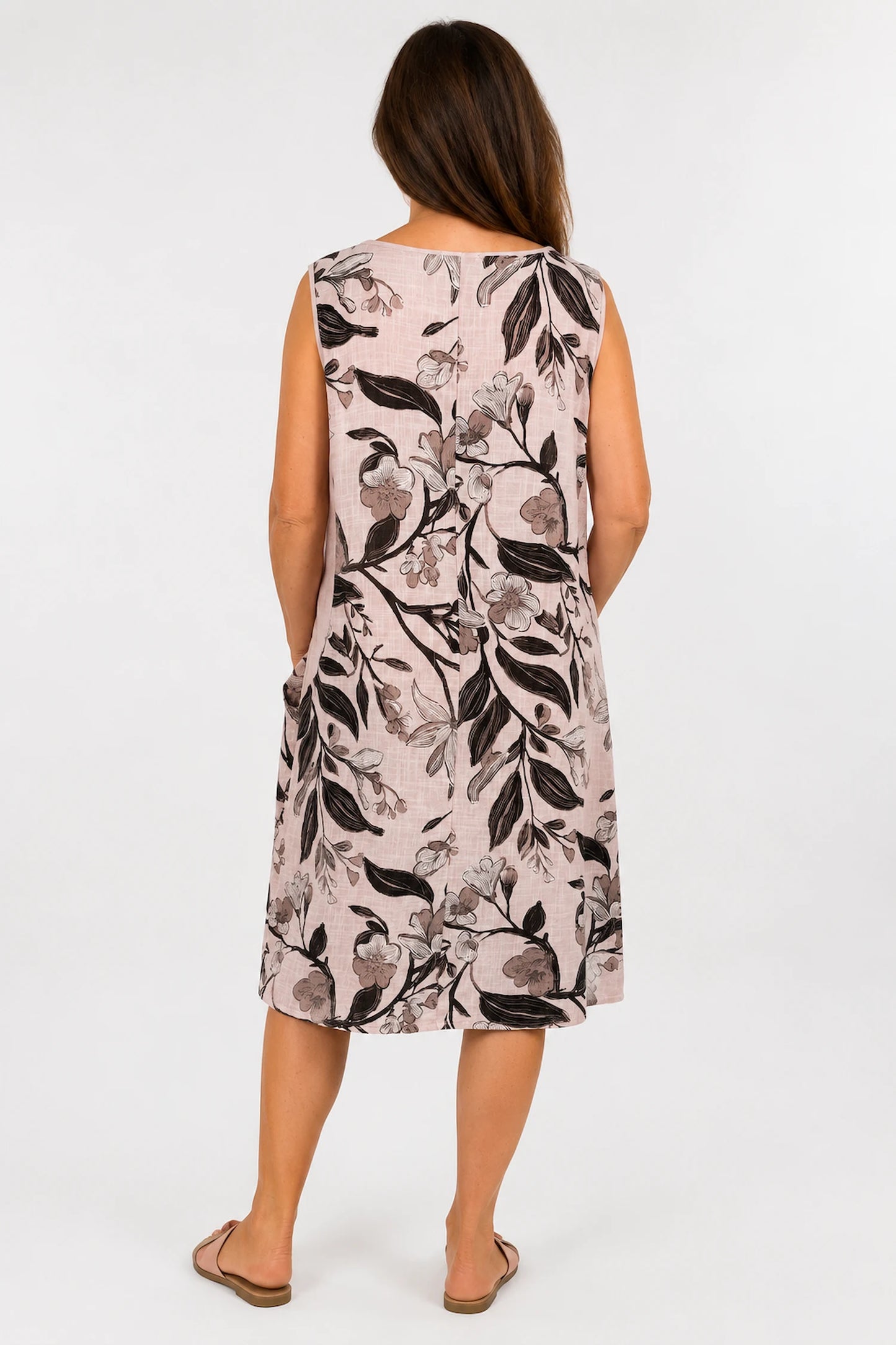 Pure Cotton Double Pocket Sacha Dress - Baby Pink