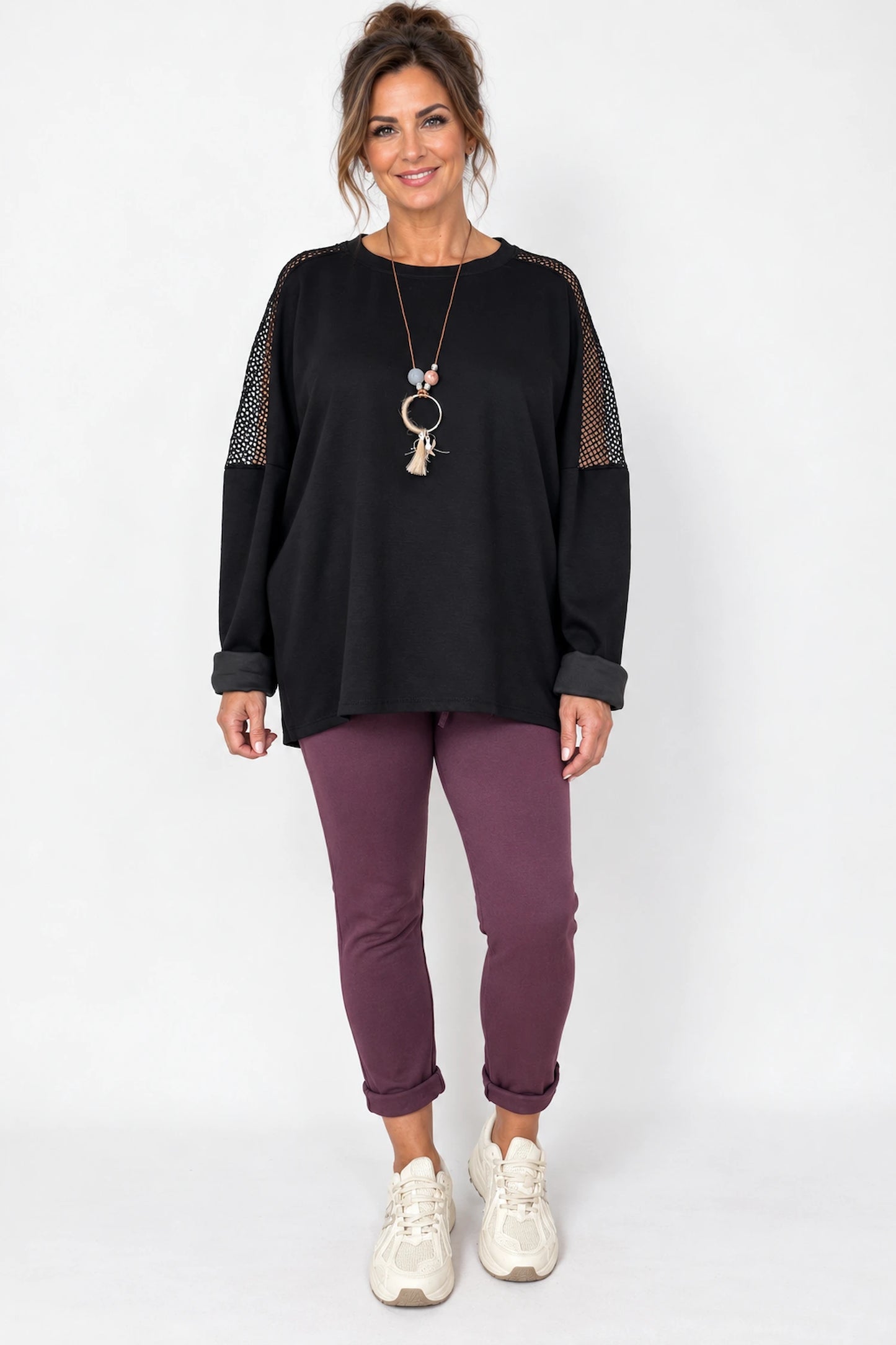 Cotton Elasticated Waist Drawstring Double Pocket Italia Joggers - Grape