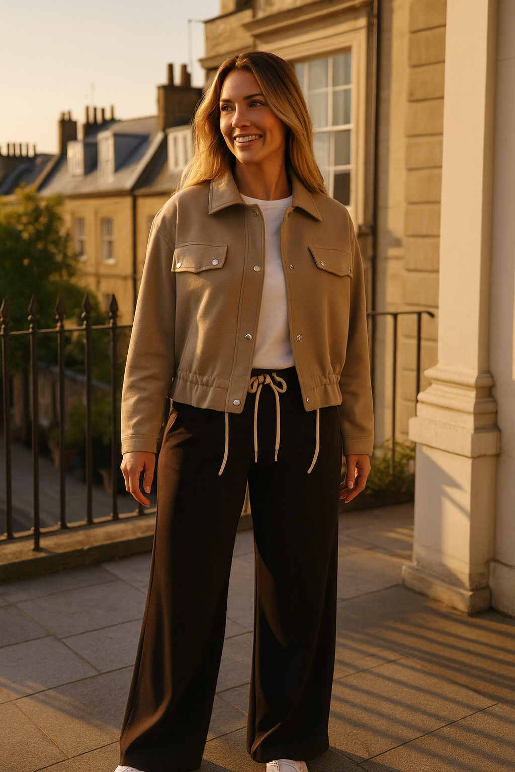 Chelsea Button Detail Jacket - Beige