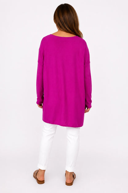 Wool Mix Soft Knit Cassi Top - Cerys Pink