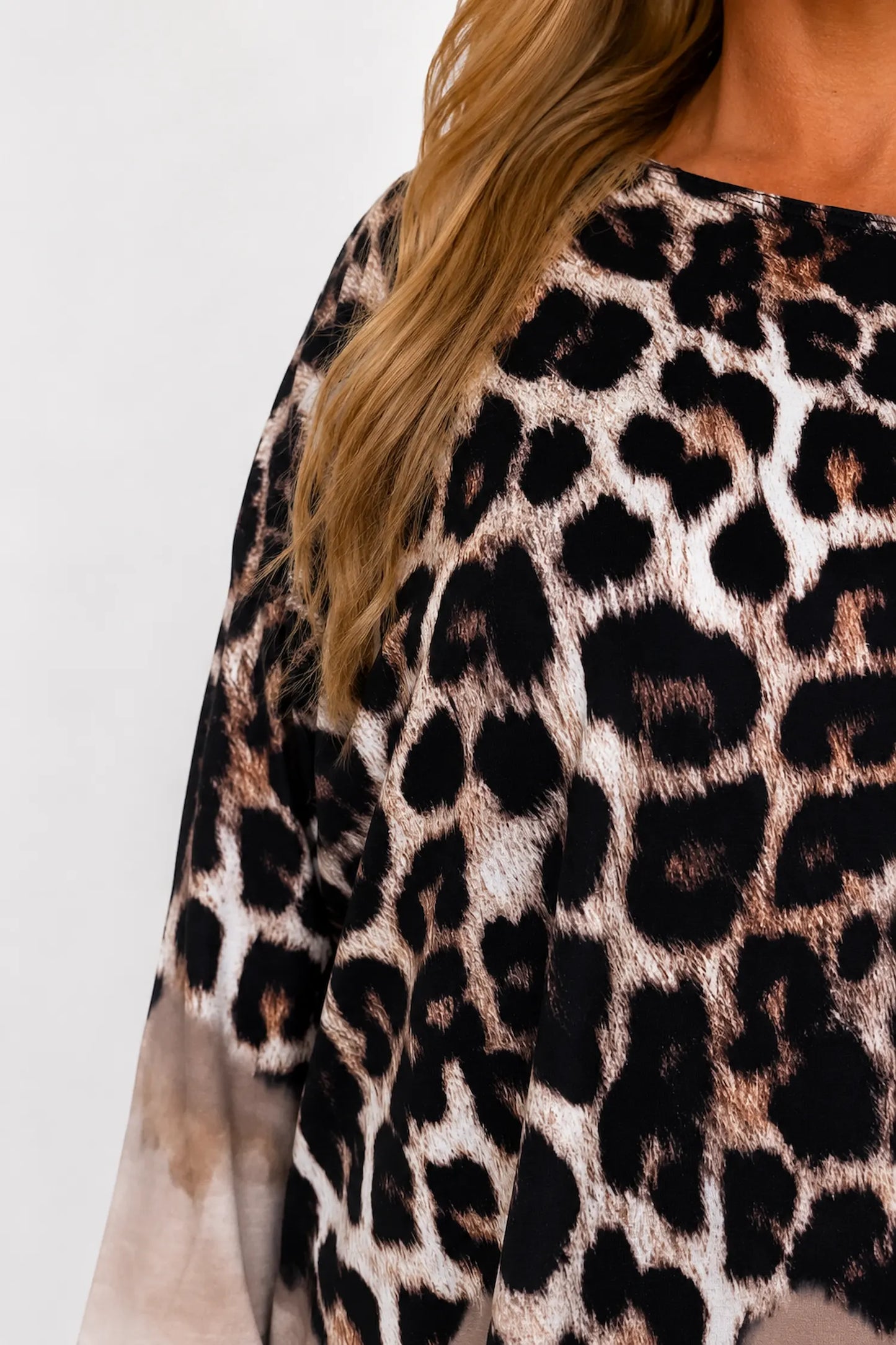 Cotton Leopard Sand Allegra Top - Beige