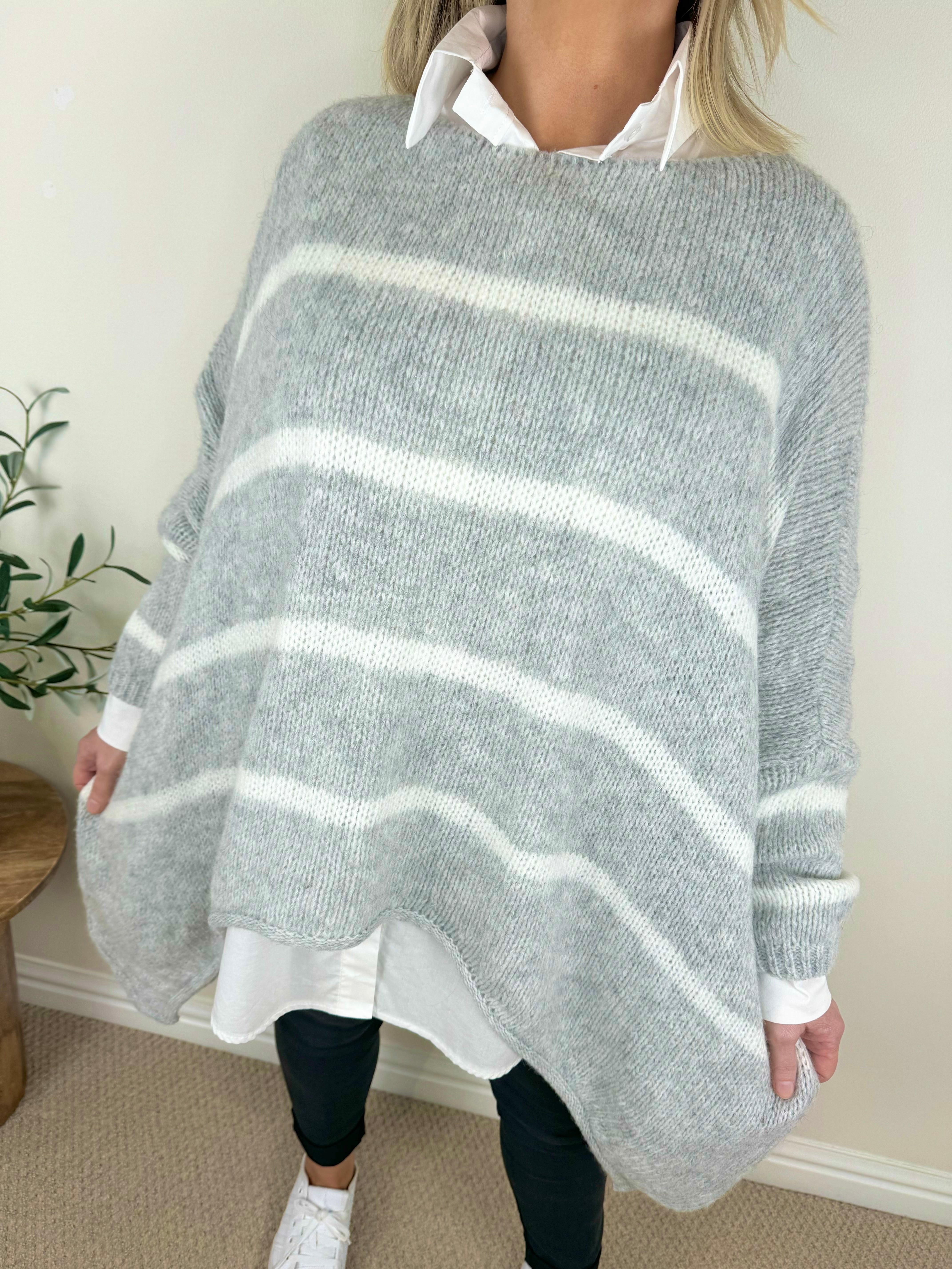 Wool Mix Premium Chunky Knit Striped Vali Jumper AW24