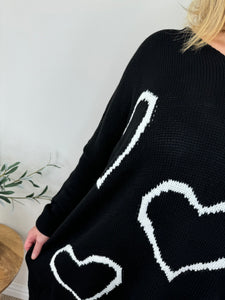 White Heart Knit Jumper AW24