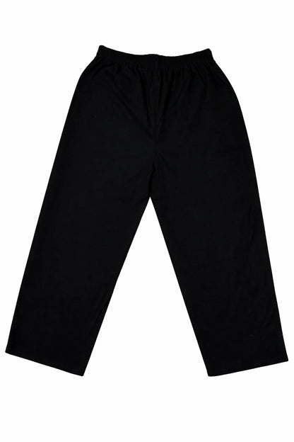 Cotton Double Zipped Pocket Cherry Berry Pants - Black
