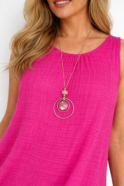 Fully Lined Cotton Italia Necklace Vest - Cerys Pink