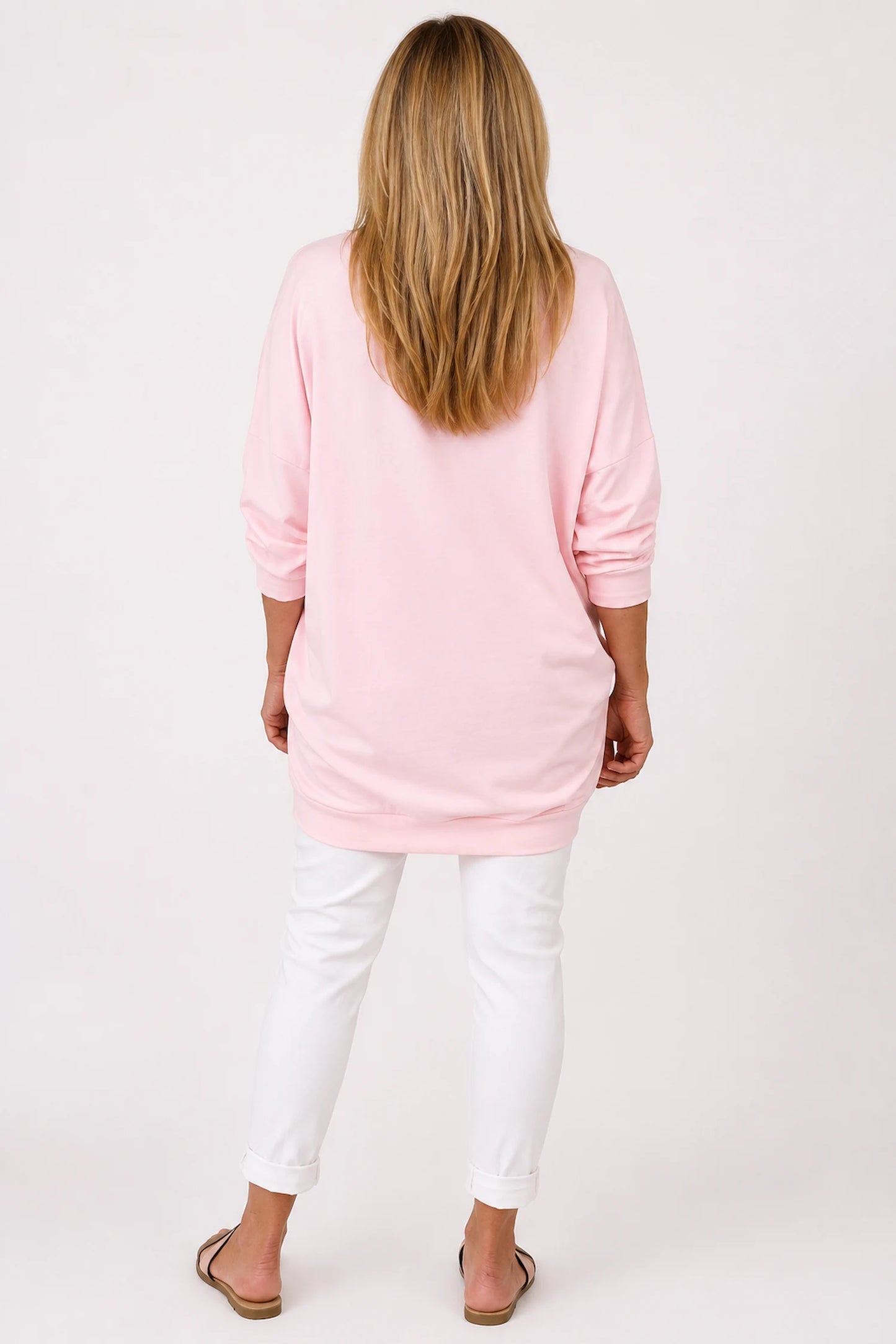 Pure Cotton Embroidered Flower Gabriella Top - Baby Pink