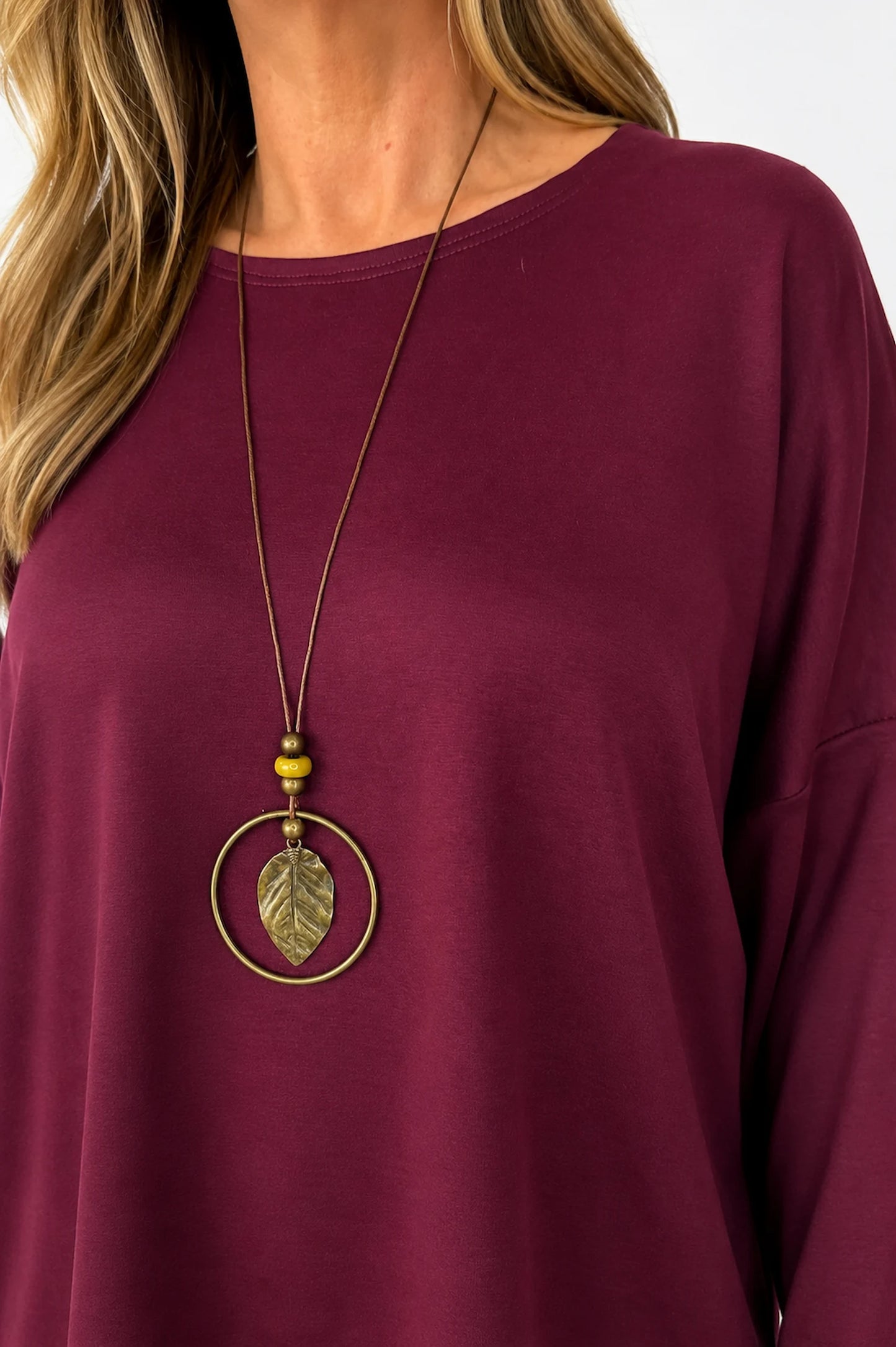 Florenzi Everyday Necklace Top - Wine