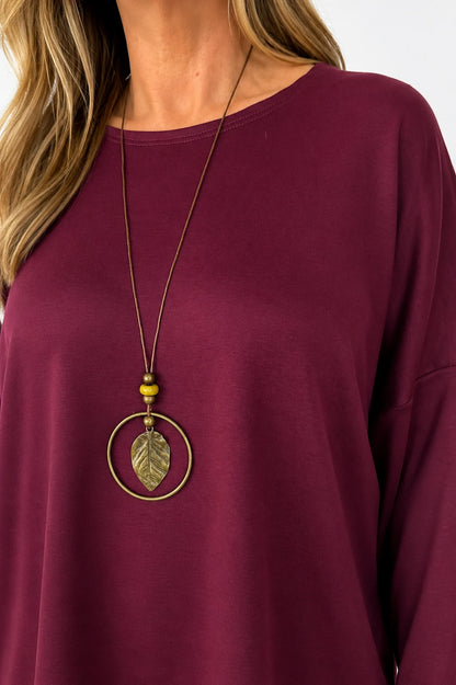 Florenzi Everyday Necklace Top - Wine