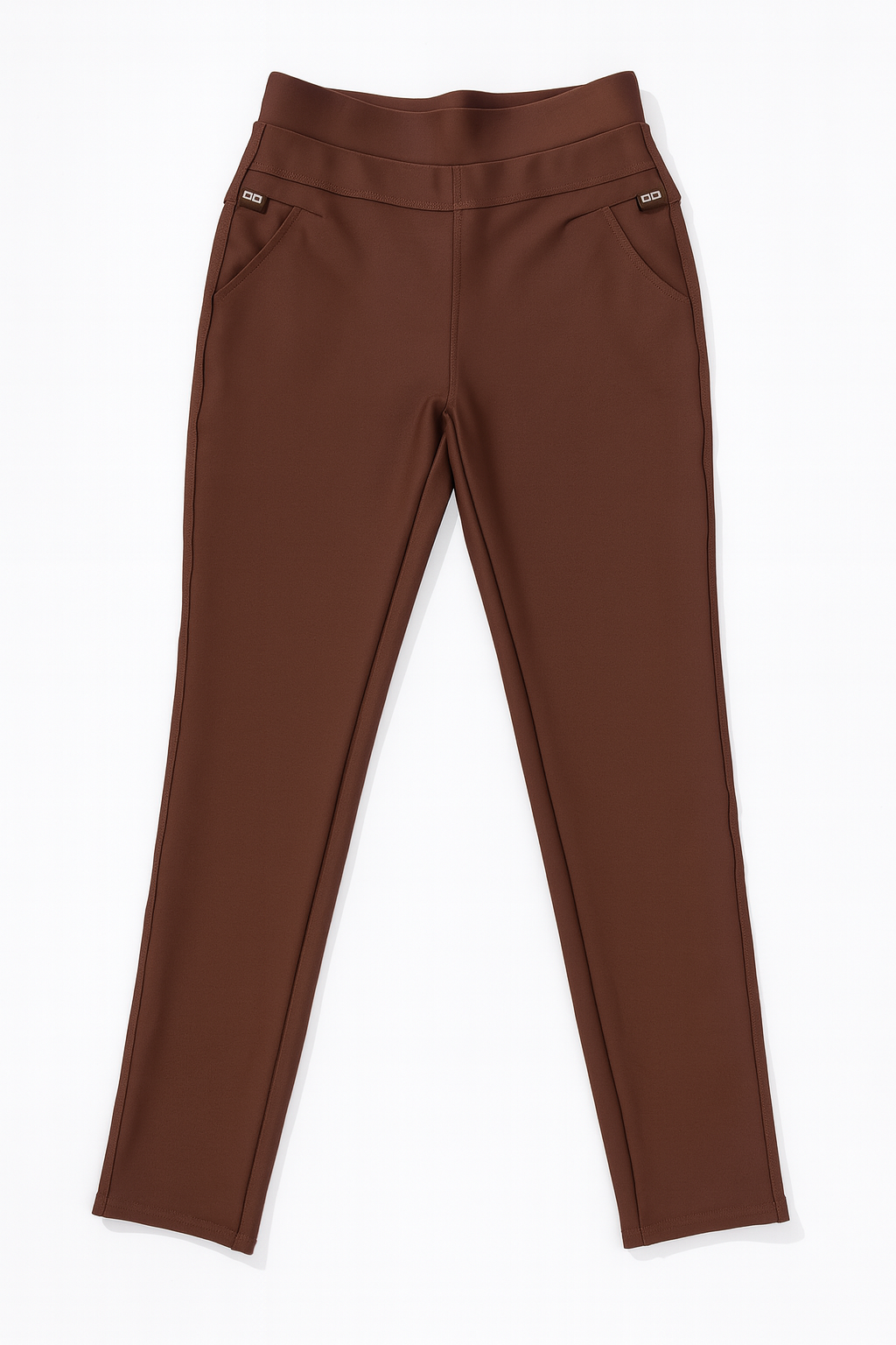 Cotton Double Pocket Diamanté Badge Detail Carla Pant - Chocolate