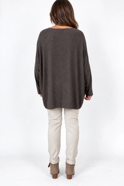 Soft Knit Tuscany Top - Chocolate