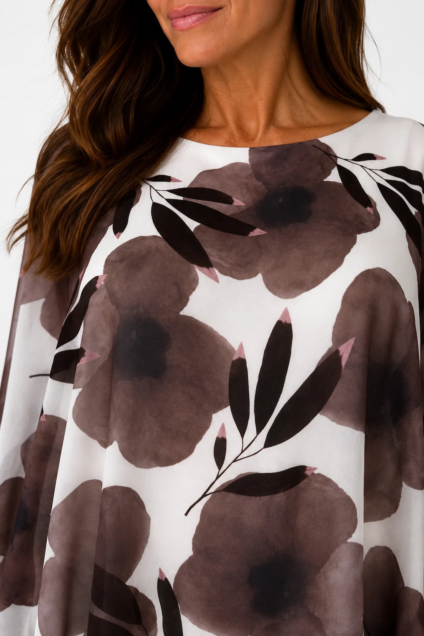 Fully Lined Juliet Batwing Chiffon - Mocha