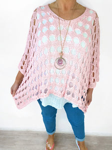 Batwing Varsia Crochet - Baby Pink