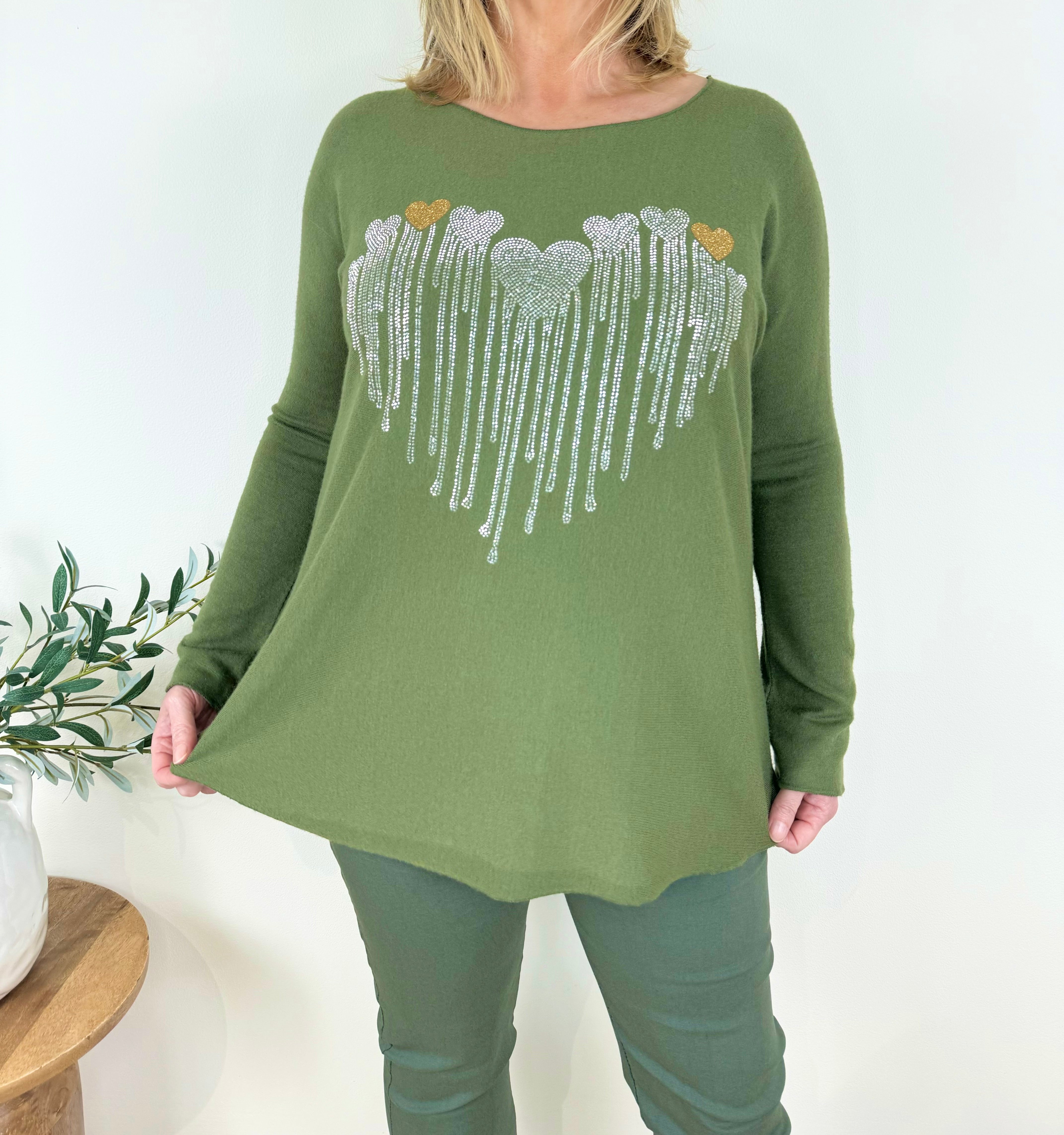 Soft Knit Diamanté Heart Ziara Top AW24