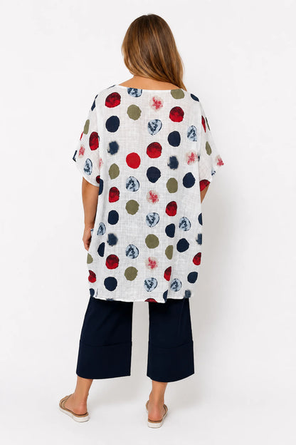 Pure Cotton Double Pocket Carmella Tunic Top - White