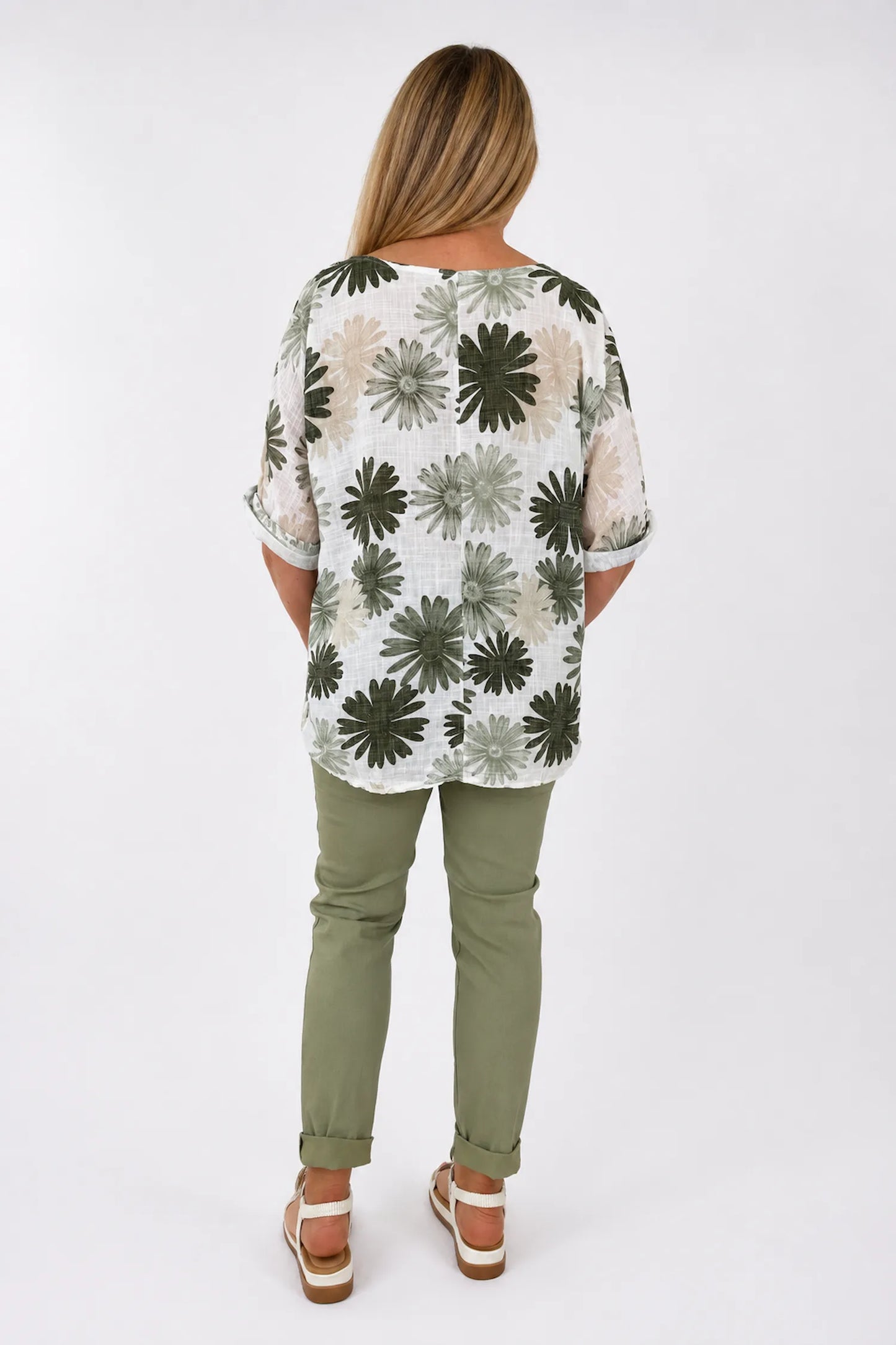 Pure Cotton Missi Floral Top - Jungle Green