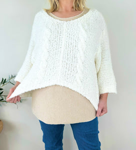 Wool Mix Popcorn Cable Knit Liana Jumper AW24