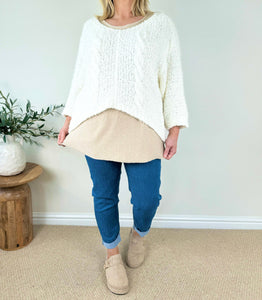 Wool Mix Popcorn Cable Knit Liana Jumper AW24