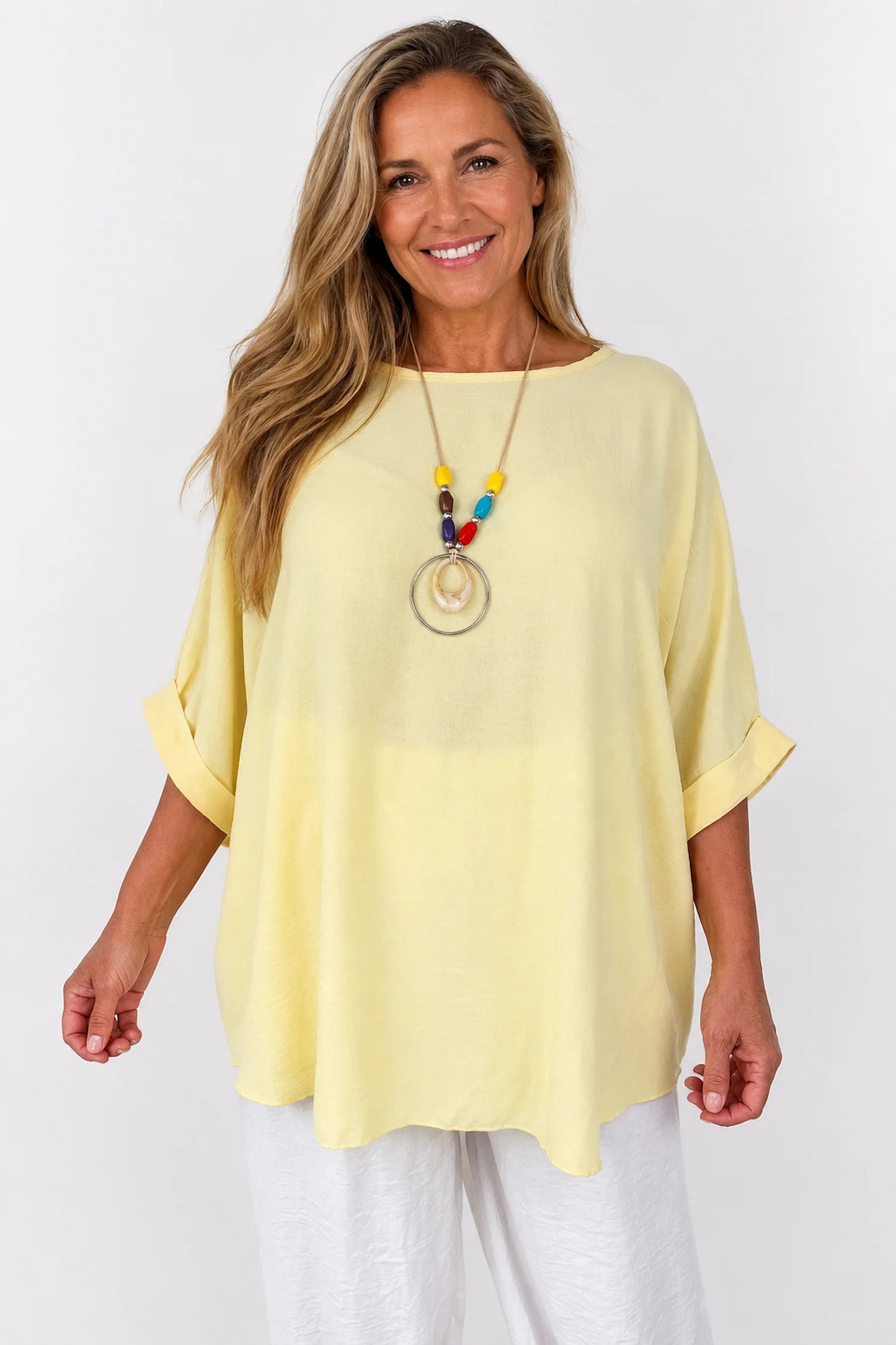 Lightweight Flow Telisa Necklace Top - Limoncello