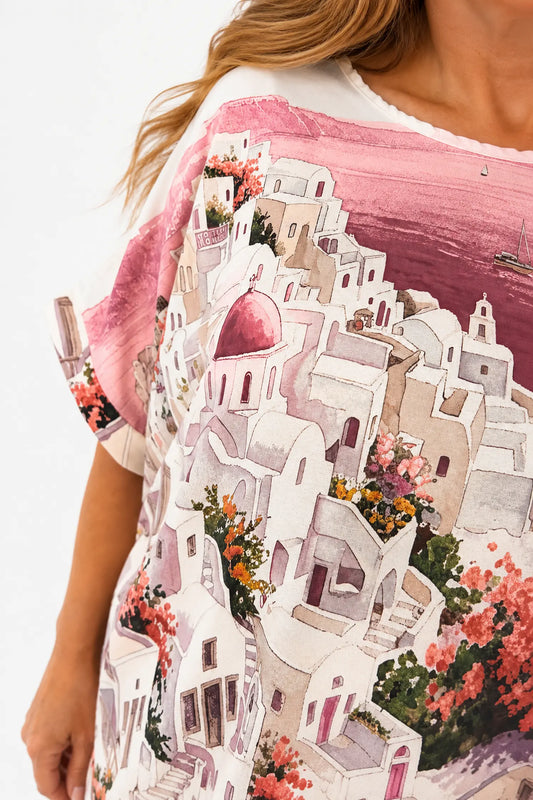 Lightweight Flow Santorini Top - Rosé Horizon