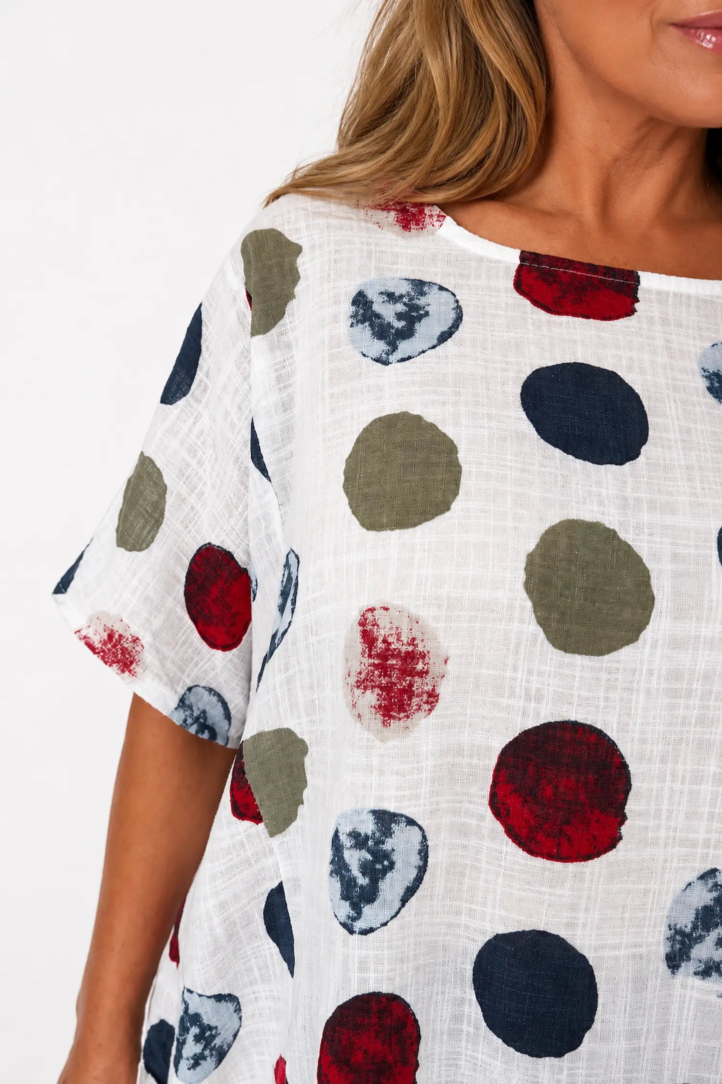 Pure Cotton Double Pocket Carmella Tunic Top - White