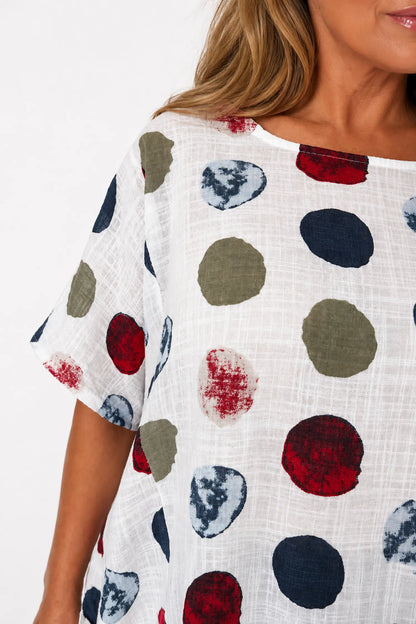 Pure Cotton Double Pocket Carmella Tunic Top - White