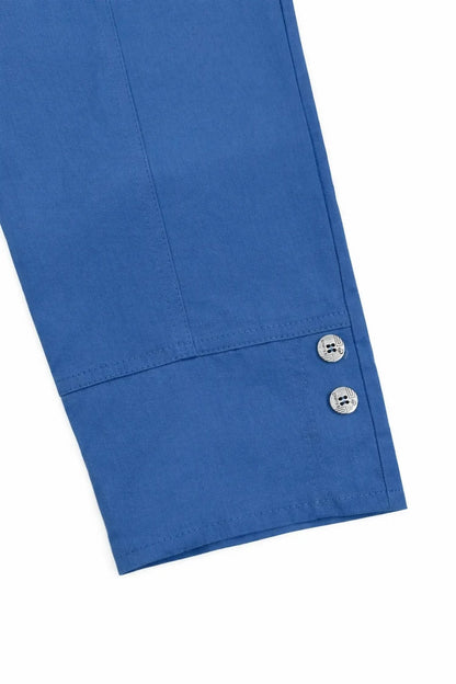 Cotton Double Zipped Pocket Cherry Berry Pants - Denim