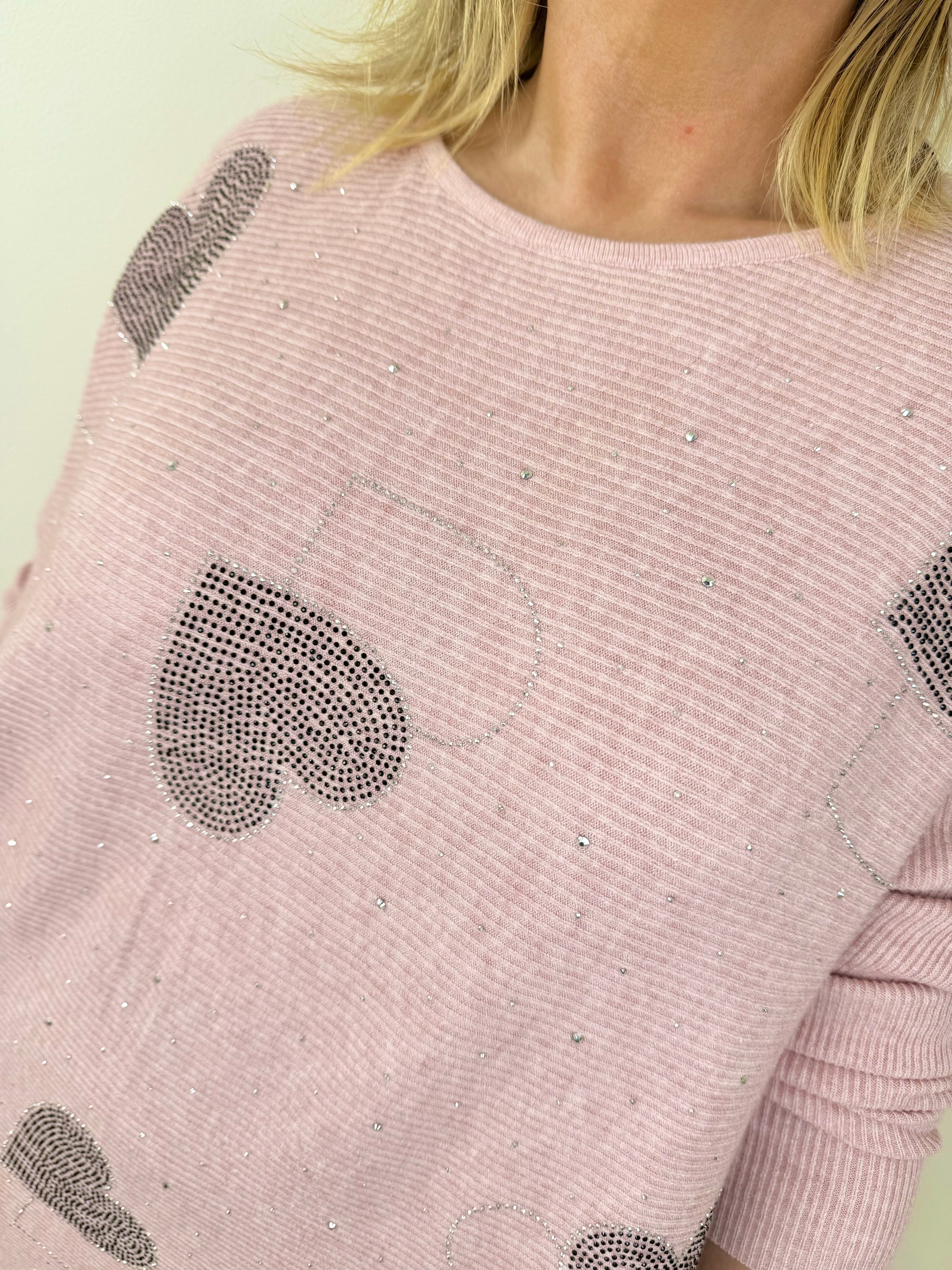 Diamanté Heart Suzi Knit Jumper AW24