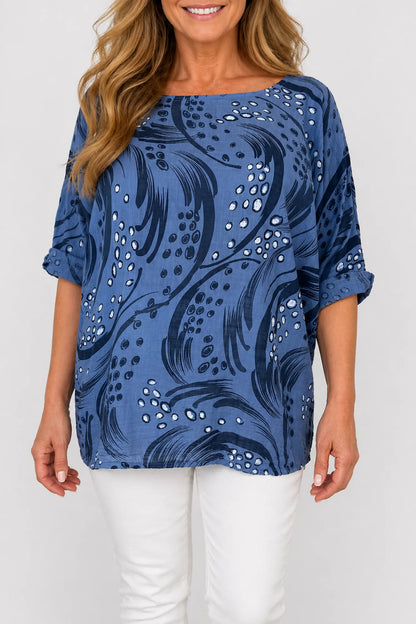 Pure Cotton Tove Italia Top - Denim