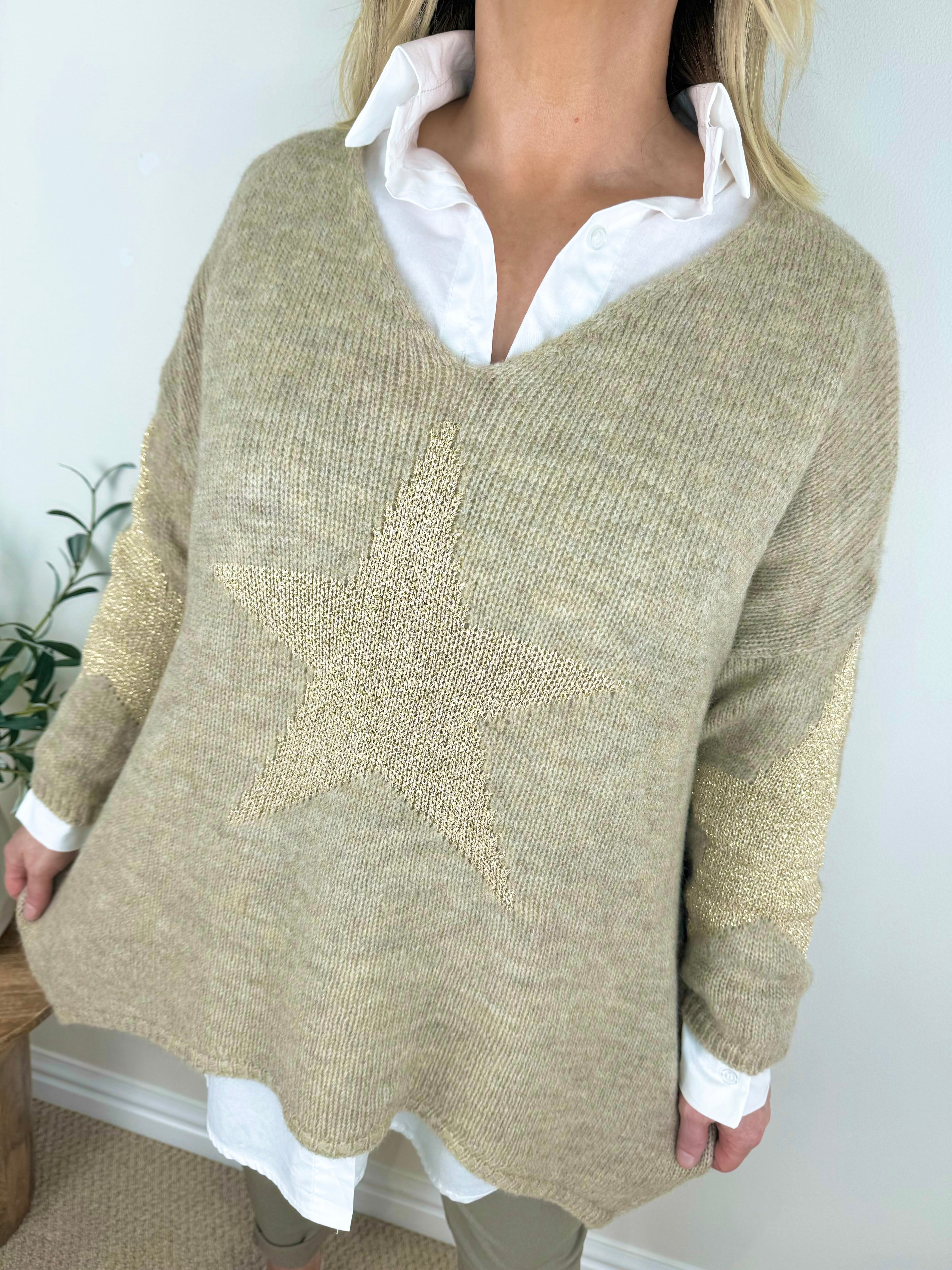 Wool Mix Gold Star Milan Premium Knit Jumper AW24