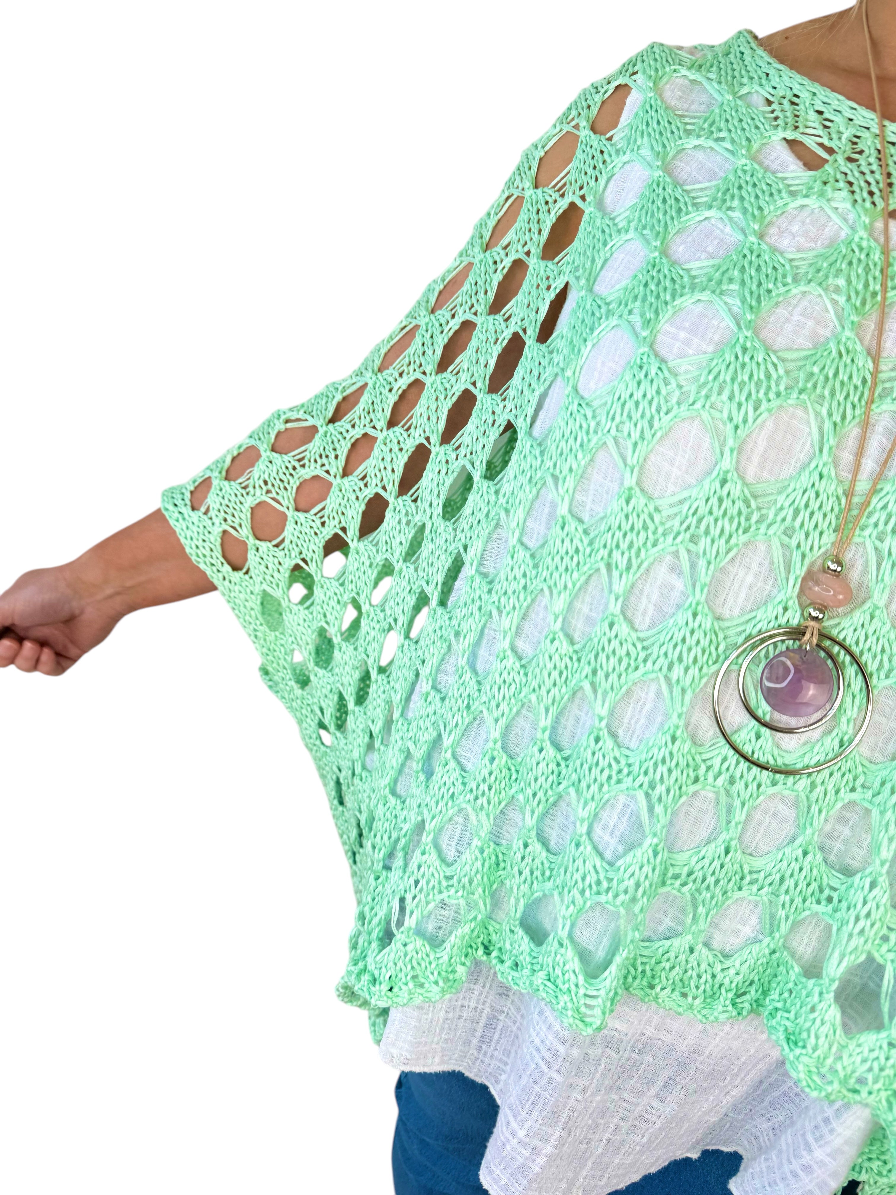 Batwing Varsia Crochet - Mint