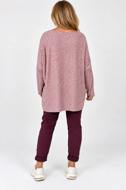 Soft Knit Tuscany Top - Fleck Pink