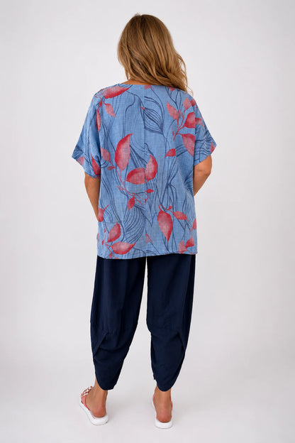 Pure Cotton Darcie Top - Powder Blue