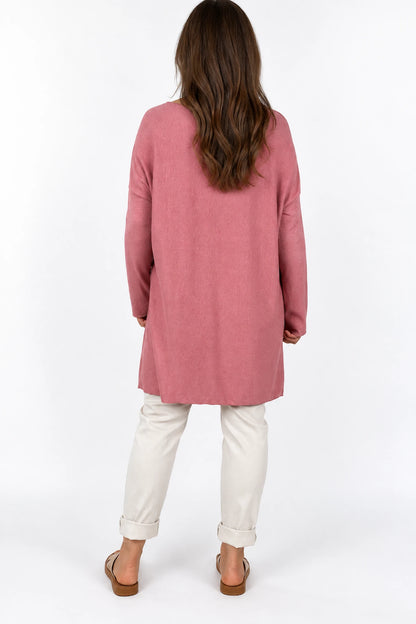 Wool Mix Soft Knit Cassi Top - Vintage Rose