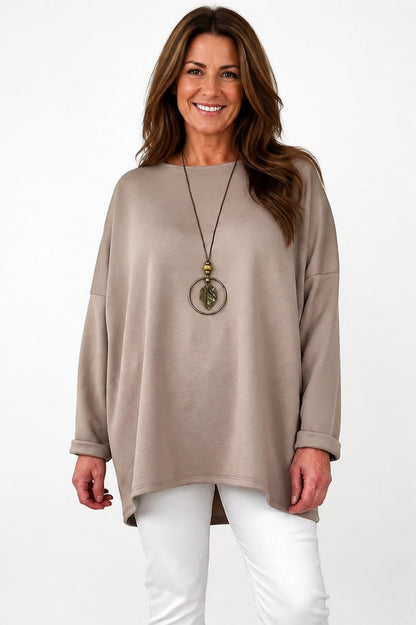 Florenzi Everyday Necklace Top - Mocha