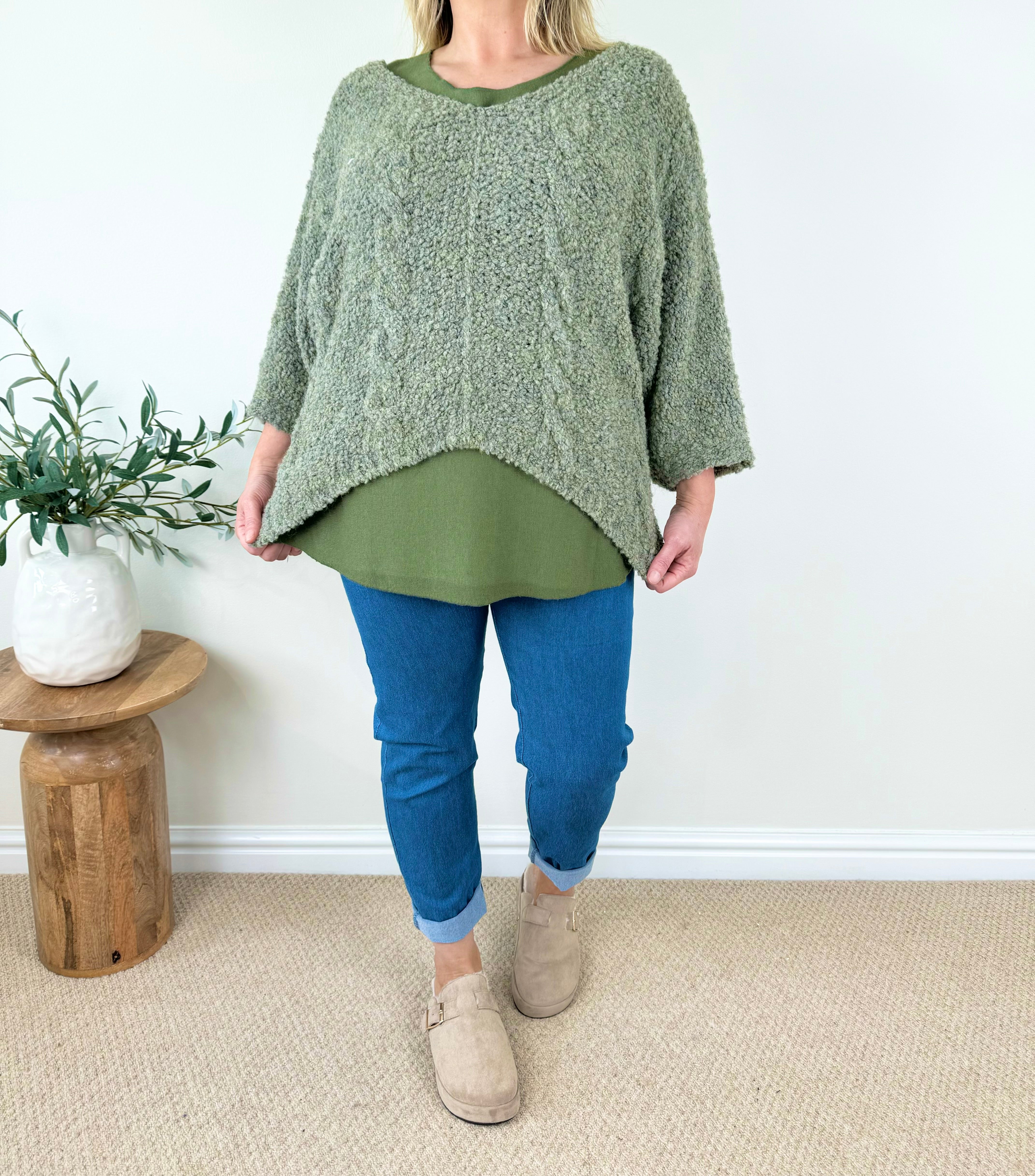 Wool Mix Popcorn Cable Knit Liana Jumper AW24