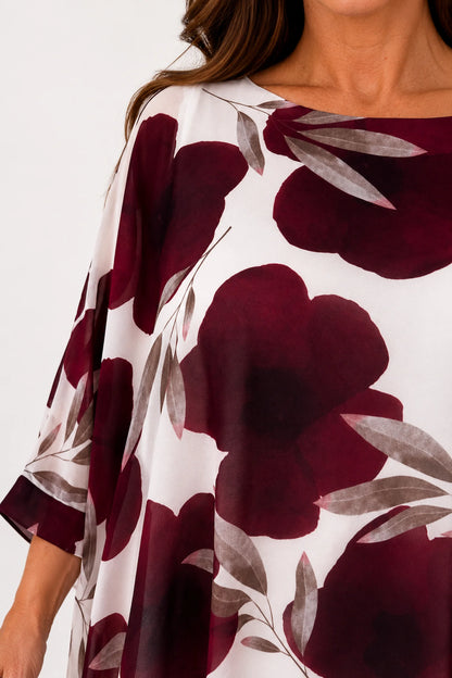 Fully Lined Juliet Batwing Chiffon - Grape