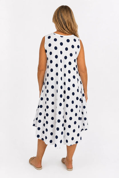 Polka Dot Verity Dress - White