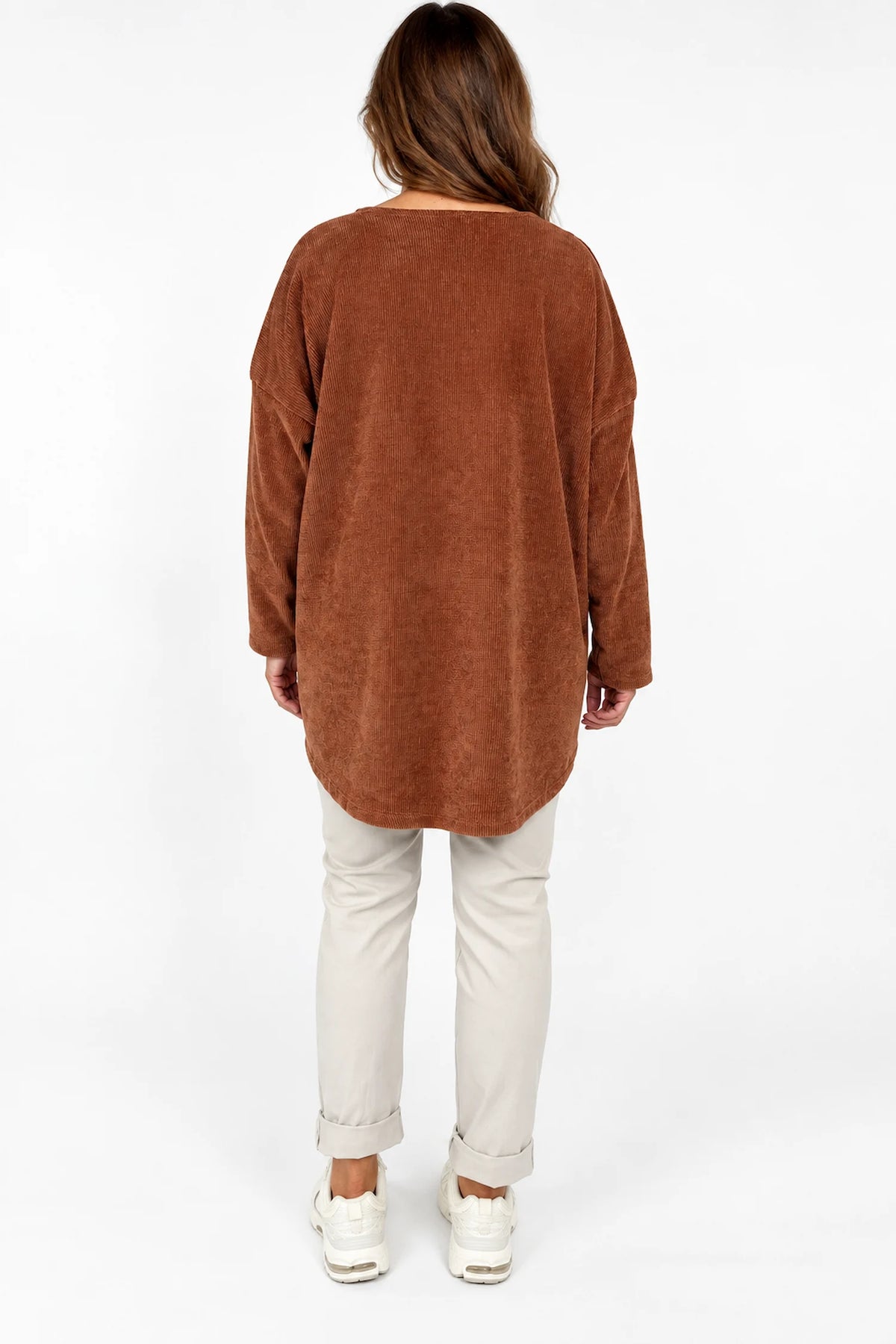 Ariana Chenille Necklace Top - Pumpkin Spice