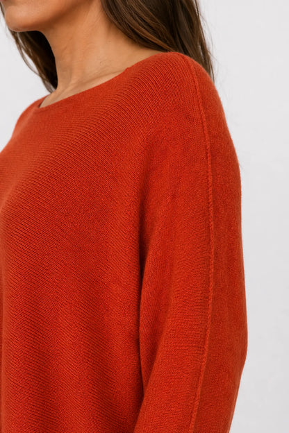Wool Mix Seam Sleeve Venice Jumper - Orange Squeeze