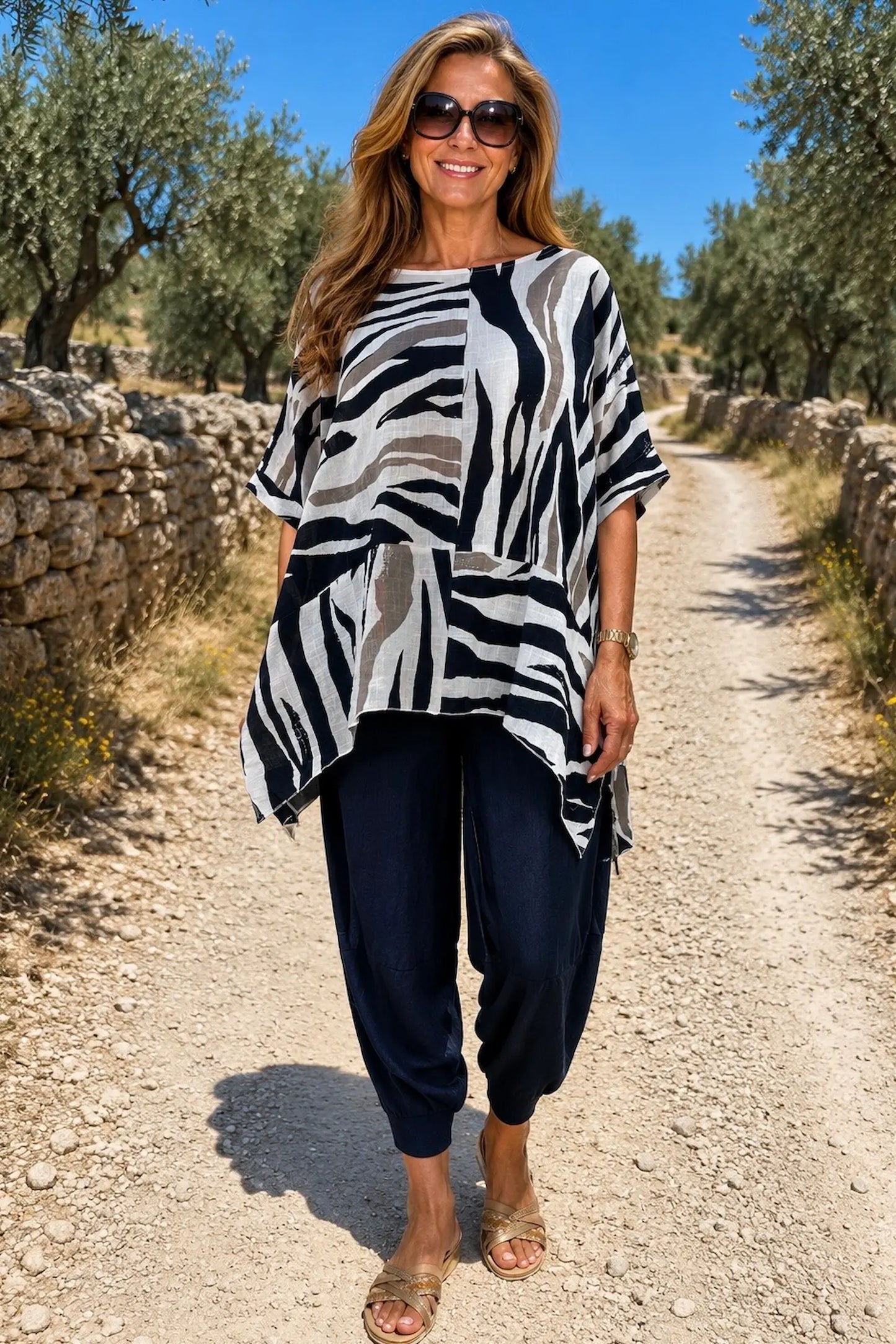 Pure Cotton Kira Top - Navy