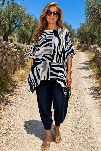 Pure Cotton Kira Top - Navy