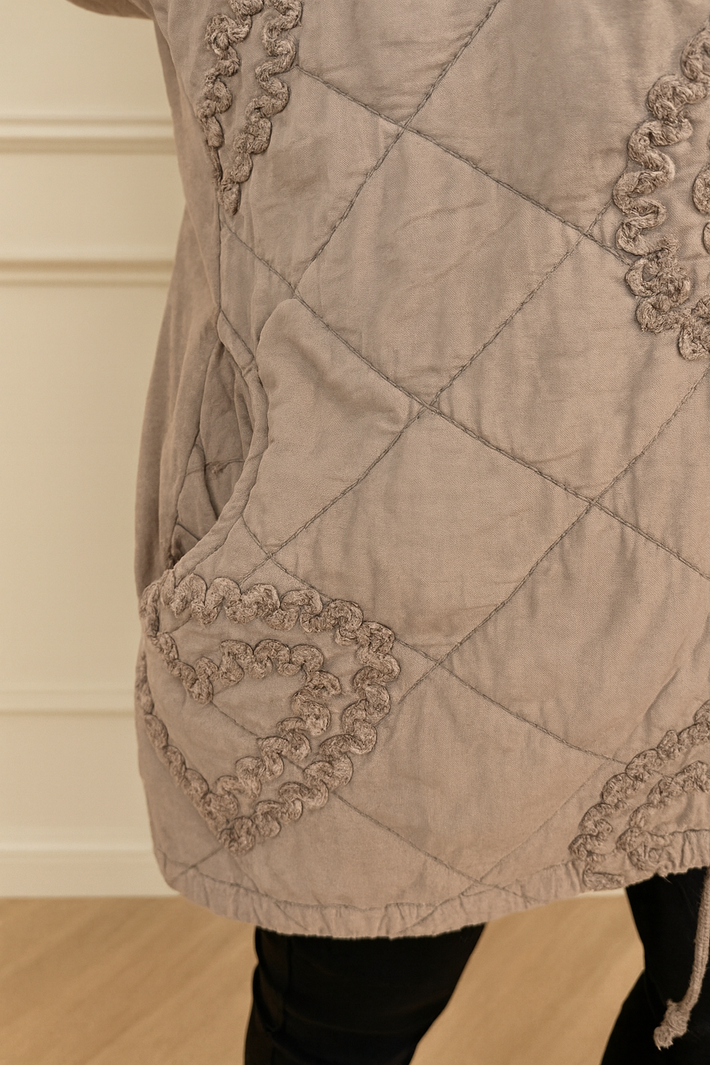 Cotton Embroidered Heart Amélie Hooded Jacket - Mocha