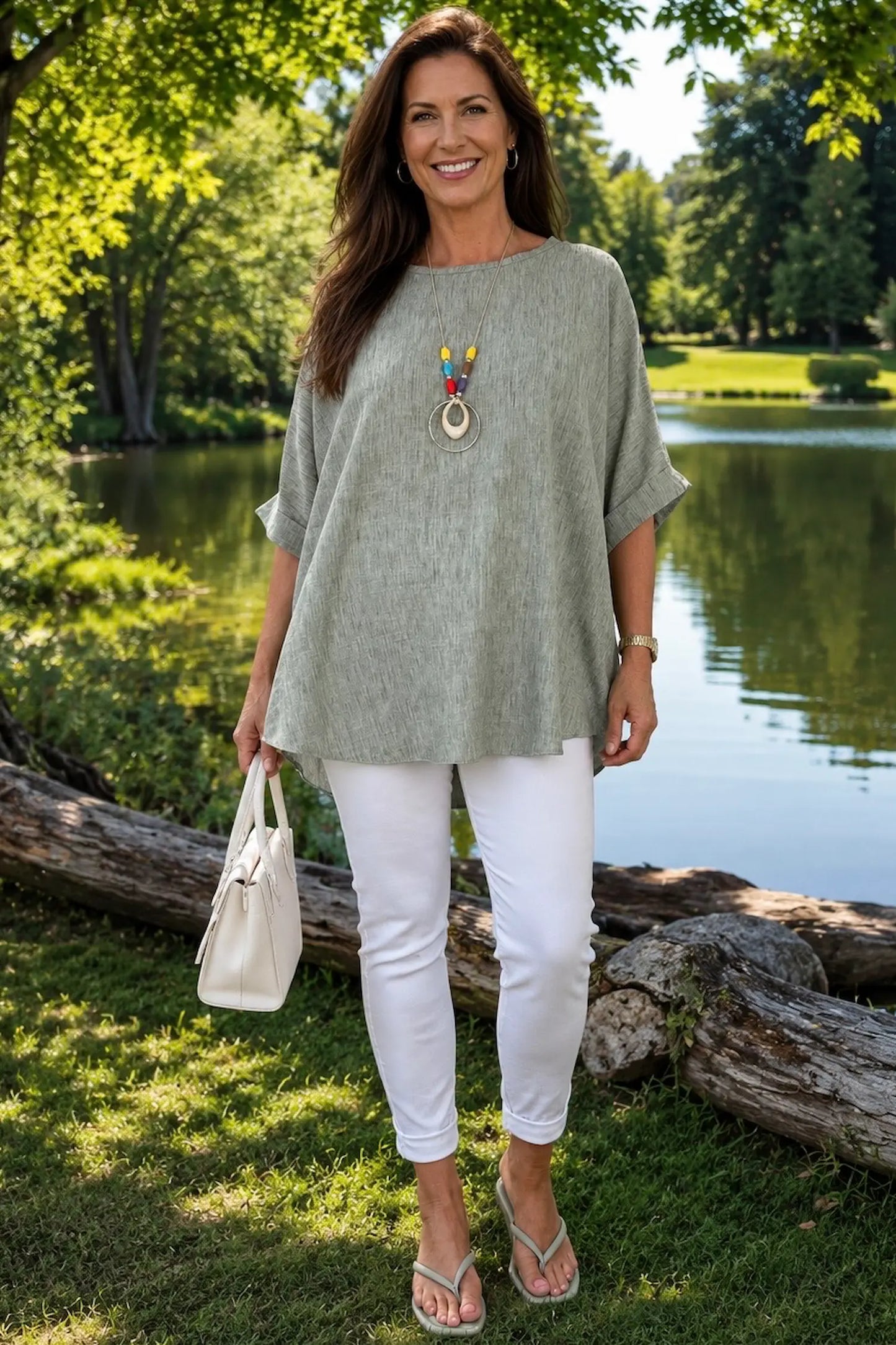 Micha Necklace Top - Washed Sage