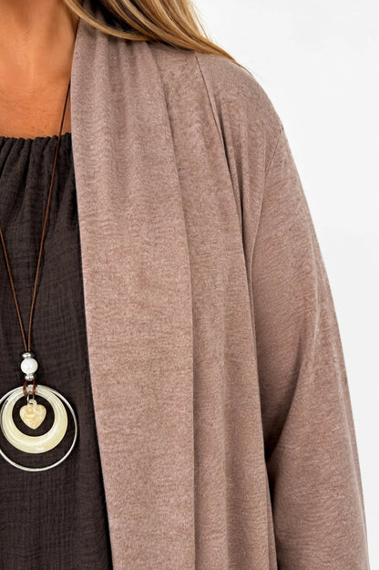 Soft Knit Tropez Cardigan - Fleck Mocha