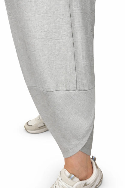 Lagen Look Double Subtle Panel Pocket Elasticated Waist Freya Pants - Soft Greige