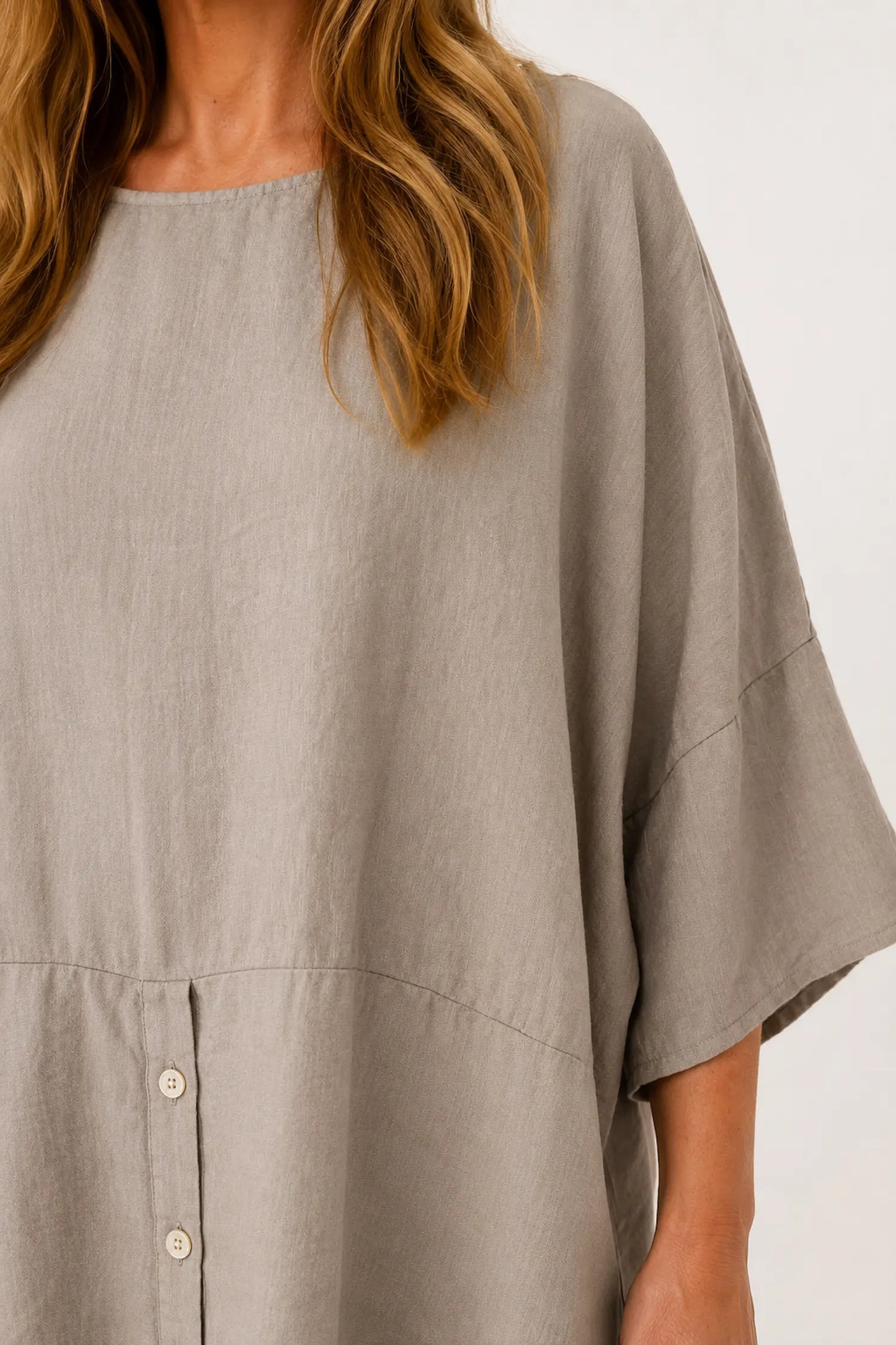 Button Detail Florence Top - Mocha