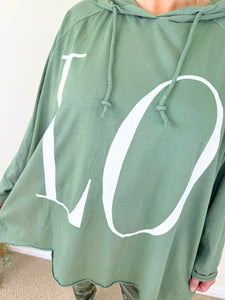 Pure Cotton LOVE Hooded Top SS24