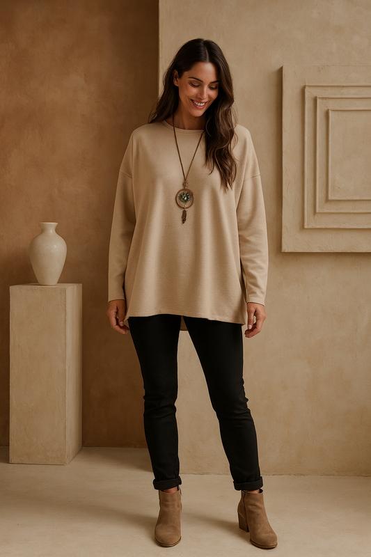 Vienna Necklace Top - Beige