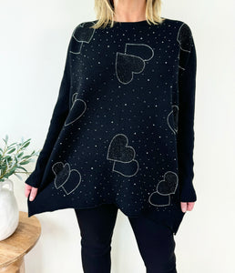 Diamanté Heart Suzi Knit Jumper AW24